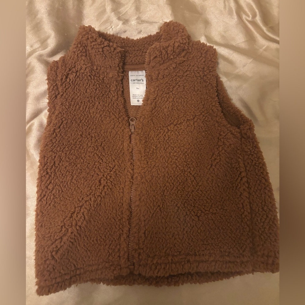 Carter's Warm Brown Sherpa Zip-Up Vest
